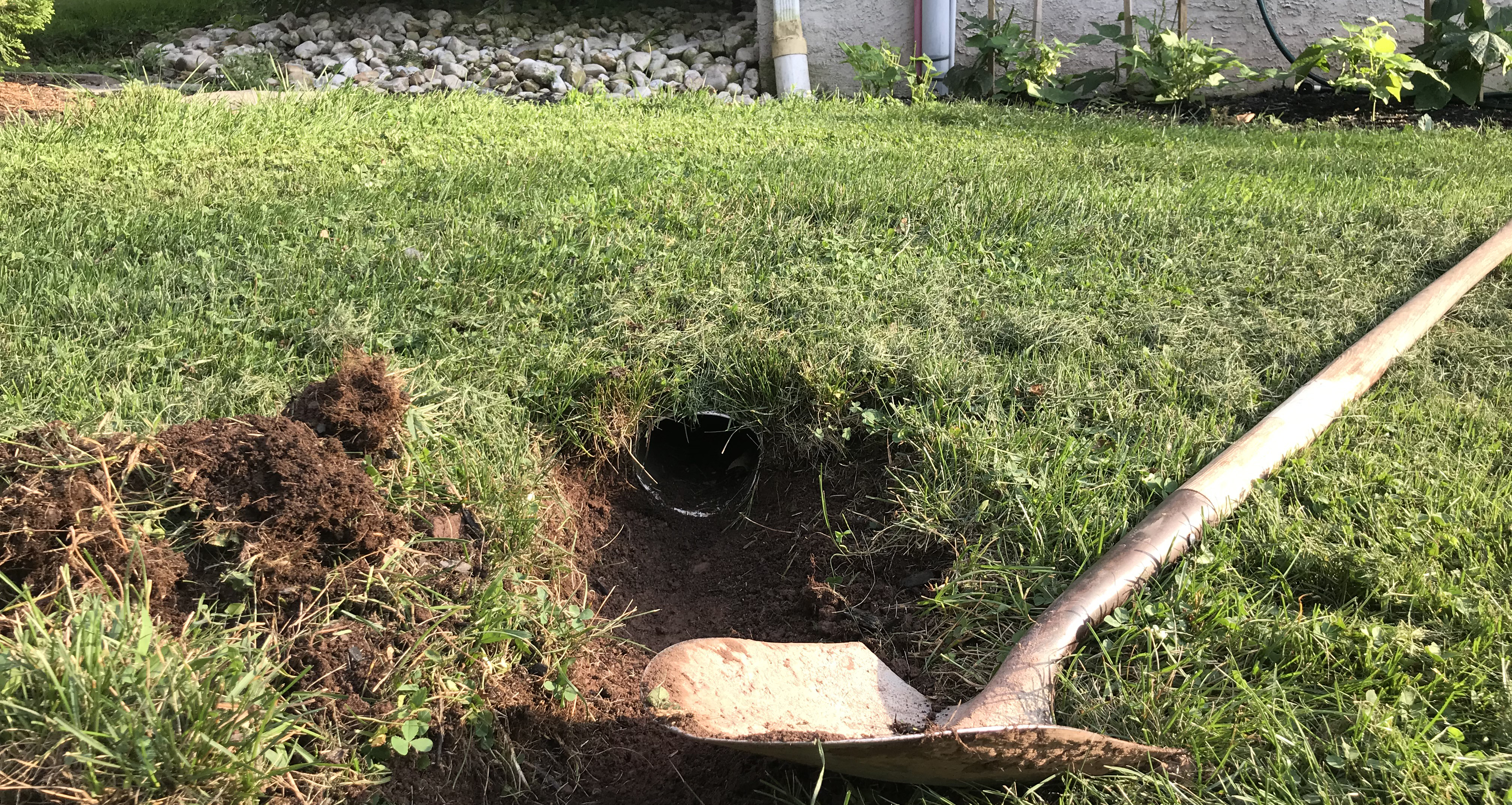 Keep Underground Downspout Drain Pipes Clear